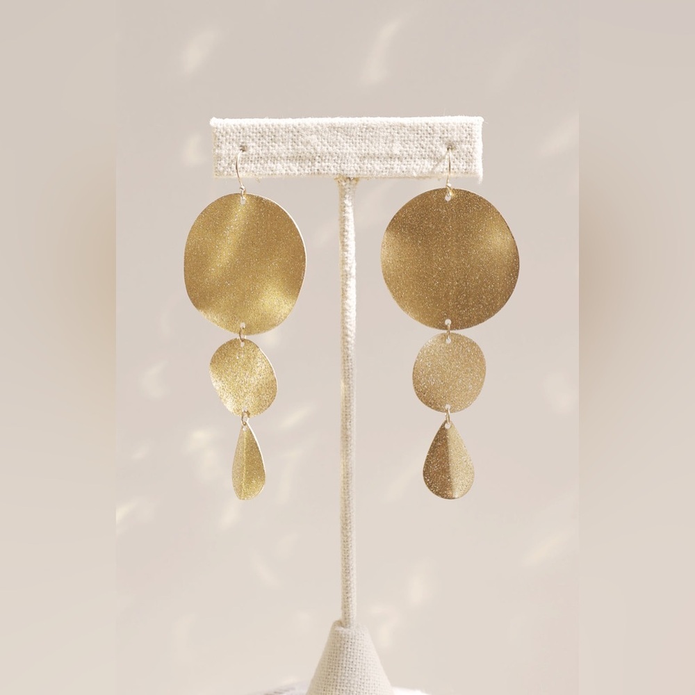 NWT Anthropologie Serefina Statement Disk Earrings - Gold